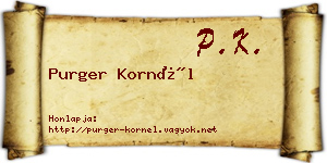 Purger Kornél névjegykártya