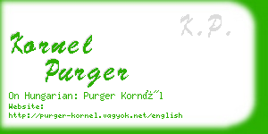 kornel purger business card